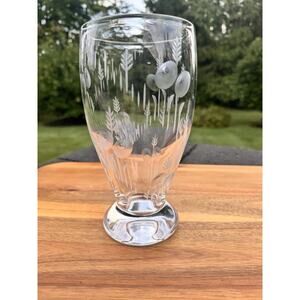 Vintage Stuart England Art DecoCrystal Glass Footed Vase 8” Tall Signed